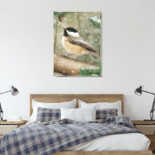 Alan Giana "Winter Chickade" Canvas Print (Insitu (Slaapkamer))