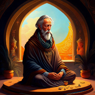 Alan kijkt naar meditatie Print, waardevol Poster 