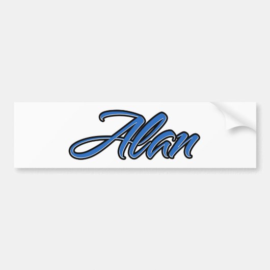 Alan Name blue Aufkleber Sticker Autoaufkleber (Devant)