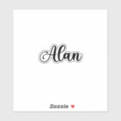 Alan Name - Handgeschreven kalligrafie Sticker (Vel)