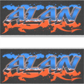 Alan Prénom Nom Graffiti Autocollants (Devant)