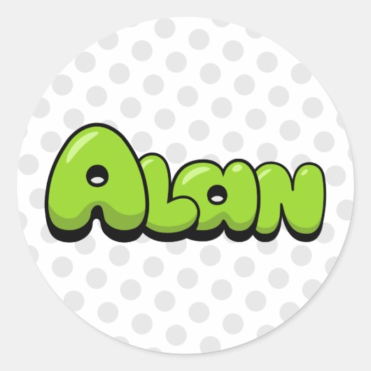 Alan Ronde Sticker (Voorkant)