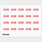 Alan Stamp Ronde Sticker (Vel)