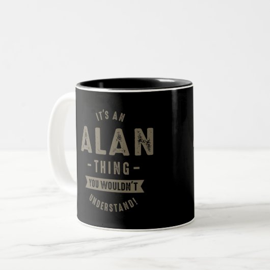 Alan Thing Tweekleurige Koffiemok (Voorkant links)