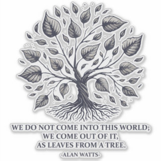 Alan Watts Bladeren van het Leven - Mystieke boom Sticker
