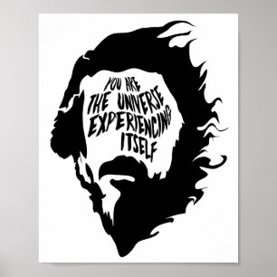 Alan Watts jij bent de alleenspreker. Poster