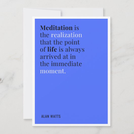 Alan Watts Meditatie Quote Kaart (Voorkant)