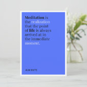 Alan Watts Meditatie Quote Kaart (Staand voorkant)