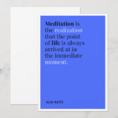 Alan Watts Meditatie Quote Kaart (Voorkant / Achterkant)