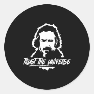 Alan Watts vertrouwt het universum Ronde Sticker