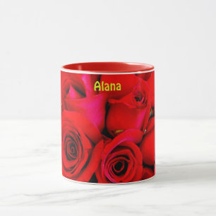 ALANA ~ Gepersonaliseerde Rozen knoppen Foto ~ Mok