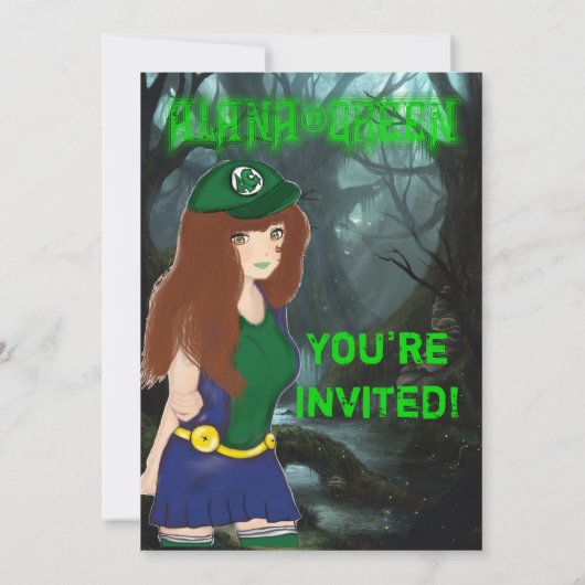 Alana Green Verjaardag Uitnodigingen (Achterkant)