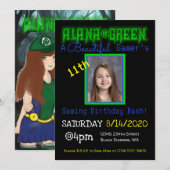 Alana Green Verjaardag Uitnodigingen (Voorkant / Achterkant)