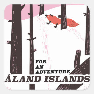 Åland-eilanden, Finland reisposter Vierkante Sticker