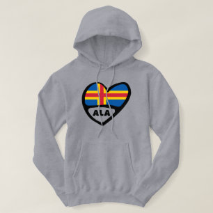 Åland Eilanden Landcode Vlag Hart Hoodie