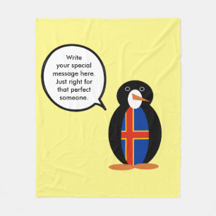 Åland-eilanden pratende mevrouw Pinguïn gepersonal Fleece Deken