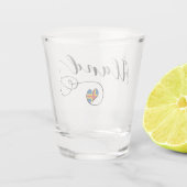 Åland Heart Flag, Aland Islands, Finland Shot Glas (Achterkant)