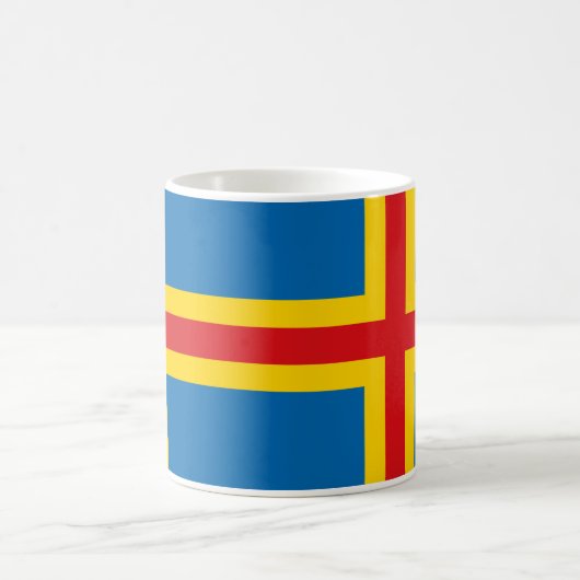 Aland Islands Vlag Keramische Mok (Center)