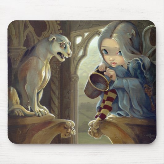 "Alannah and the Gargoyle" Mousepad Muismat (Voorkant)
