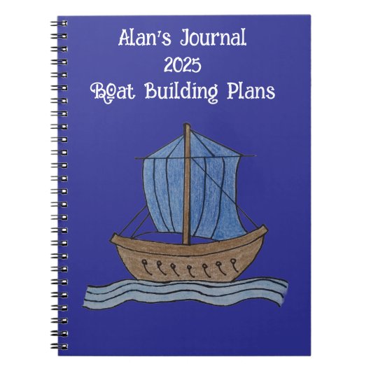 Alan's Journal 2025 Bootbouwplannen Notitieboek (Voorkant)