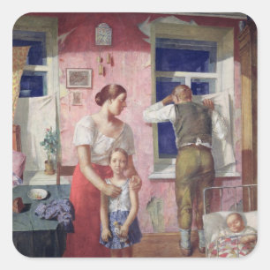 Alarm, 1934 vierkante sticker