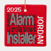 Alarm Installer Extraordinaire CUSTOM Keramisch Ornament (Achterkant)