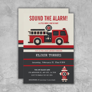 Alarm Slaan Minimalistische Baby Shower voor Brand Kaart