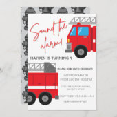 Alarme Camion Invitation d'anniversaire (Devant / Derrière)