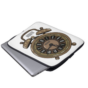 Alarmklok cartoon illustratie laptop sleeve