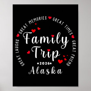 Alaska 2026 Vakantie Familie Matching Illustratie Poster