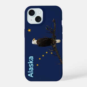 Alaska Adelaar En Vlag iPhone 15 Hoesje