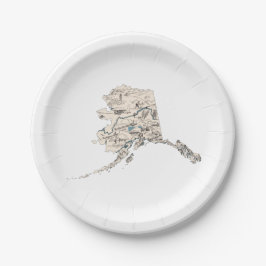 Alaska  Afbeelding Map Paper Party Borden Papieren Bordje