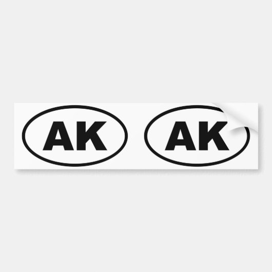 Alaska AK oval Bumpersticker (Voorkant)