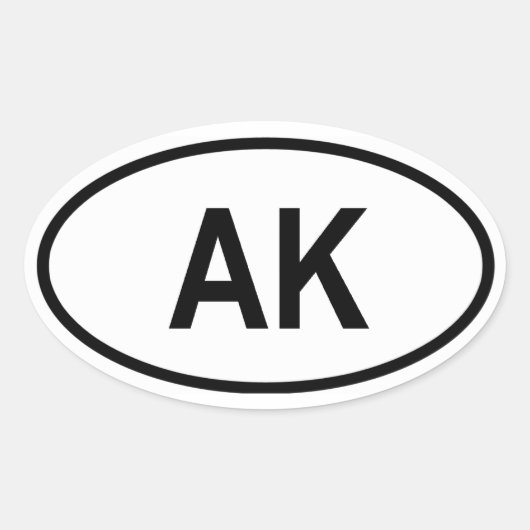 Alaska "AK" Ovale Sticker (Voorkant)