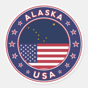 Alaska, Alaska t-shirt, Alaska sticker, Alaska bag Ronde Sticker