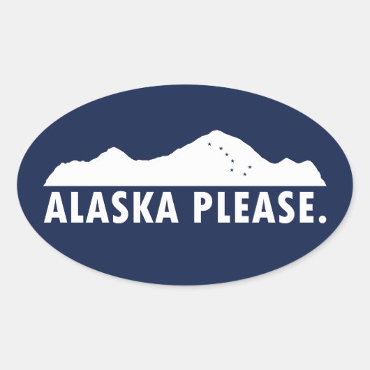 Alaska Alsjeblieft Ovale Sticker (Voorkant)