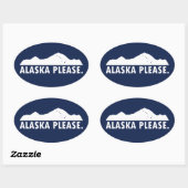 Alaska Alsjeblieft Ovale Sticker (Vel)