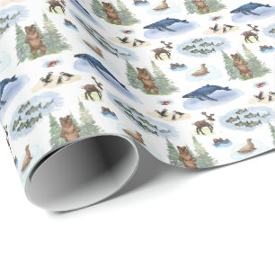 Alaska Animal Toile (Originele Kleuren) Cadeaupapier