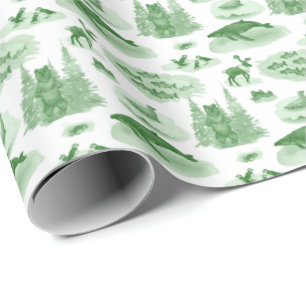 Alaska Animal Toile (Smaragdgroen) Cadeaupapier
