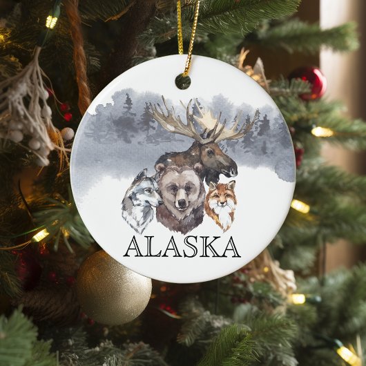 Alaska Animals Beer Wolf Moose Keramisch Ornament