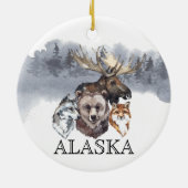 Alaska Animals Beer Wolf Moose Keramisch Ornament (Achterkant)