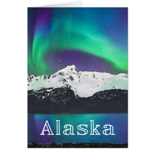 Alaska Aurora - Carte d'art de 5 po x 7 po (Devant)