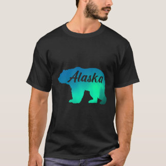 Alaska Beer Noorderlicht Aurora Borealis Natuur T-shirt