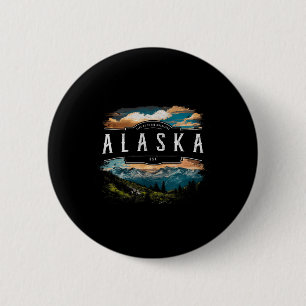 Alaska Bergen Usa Wandelen Buiten Activiteiten Vin Ronde Button 5,7 Cm