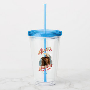 Alaska Bigfoot Avontuur Retro Wildernis Kunst Acryl Drinkbeker