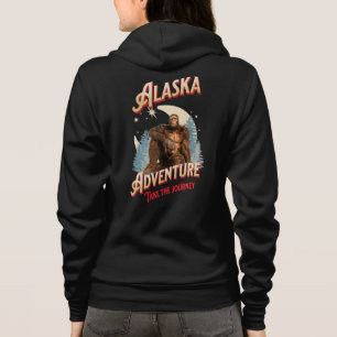 Alaska Bigfoot Avontuur Retro Wildernis Kunst Hoodie