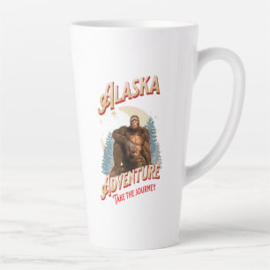 Alaska Bigfoot Avontuur Retro Wildernis Kunst Latte Mok