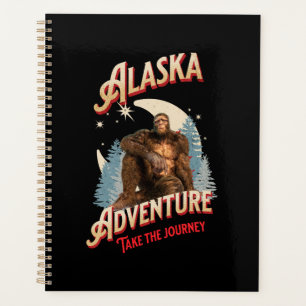 Alaska Bigfoot Avontuur Retro Wildernis Kunst Planner