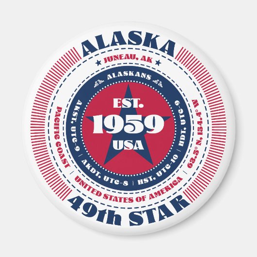 Alaska Circle Typographie Souvenir Magnet (Devant)