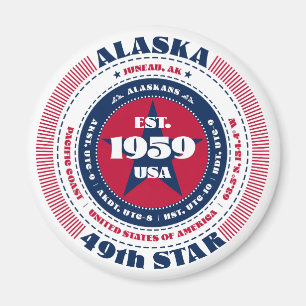 Alaska Circle Typography Souvenir Magnet Magneet